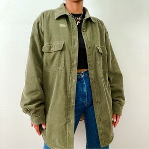Green Woolrich Button Up